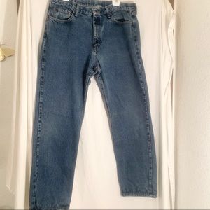 MENS 38 X 34 WRANGLER BLUE DENIM JEANS ACTUAL 37 X 33 1/2